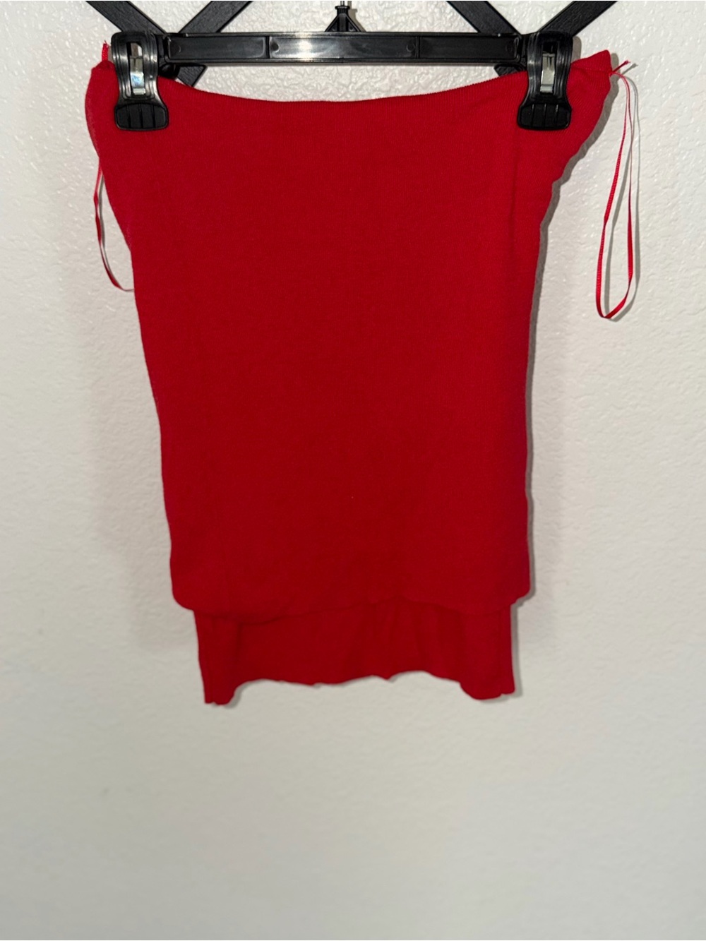 ZARA Red Double Layer Strapless Tube Top Women’s Size Small Y2K - Picture 3 of 4